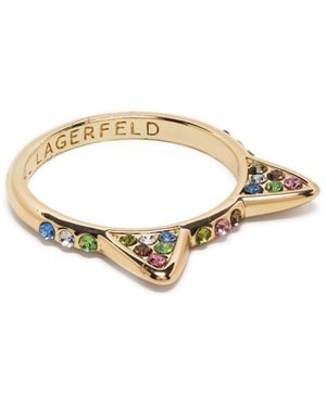 Karl Lagerfeld K/cat Rhinestone-embellished Ring - Metallic