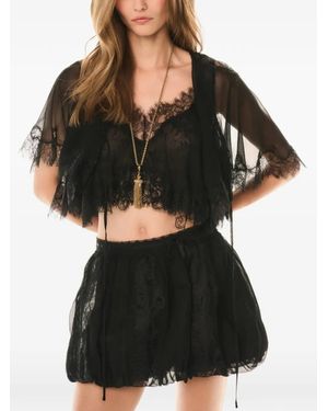 LoveShackFancy Top Thessisa De Encaje - Negro