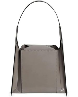 Merryl Tielman Angelo Leather Tote Bag - Grey