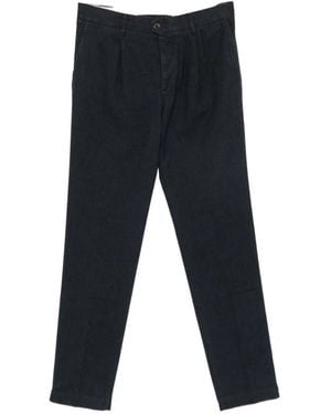 Incotex Herringbone Pleated Pants - Blue