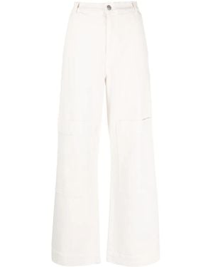 P.A.R.O.S.H. Multiple-Pockets High-Waisted Trousers - White
