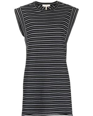 Rag & Bone Stripe-Print Organic-Cotton Dress - Black