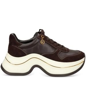 MICHAEL Michael Kors Platform Paneled Sneakers - Brown