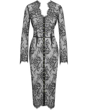 Scandale Long-Sleeved Midi Dress - White