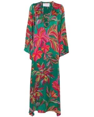 Sundress Floral-Print Ring-Detail Maxi Dress - White