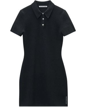Alexander Wang Gestricktes Kleid mit Poloshirtkragen - Schwarz