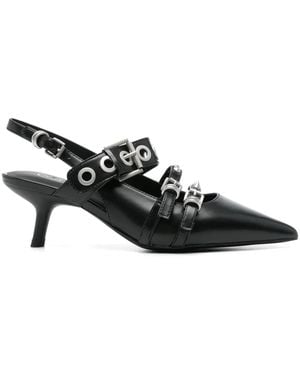 Ash Babel Soft Polish Sling Back - Black
