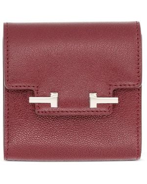 Tom Ford T-Bar Leather Wallet - Red