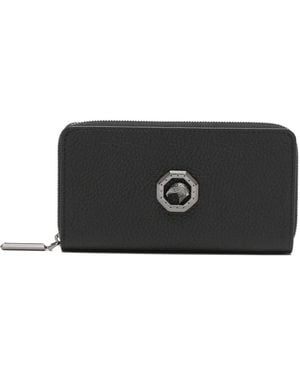 Stefano Ricci Logo-Plaque Leather Wallet - Black