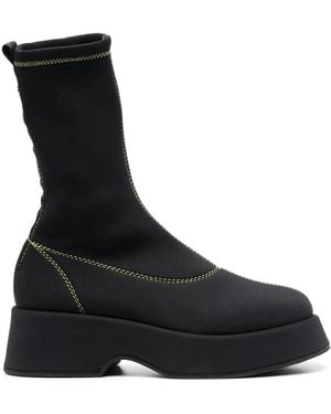 Ganni Retro Stretch Recycled-Jersey Sock Boots - Black