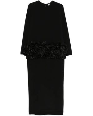 TOTEME Petal-Detail Maxi Dress - Black