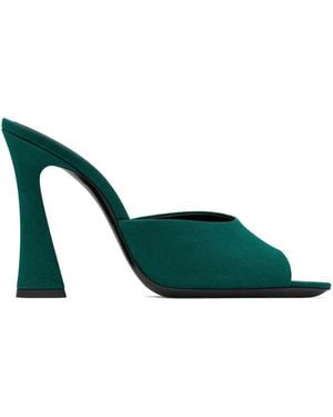 Saint Laurent 105Mm Suite Silk Sandals - Green