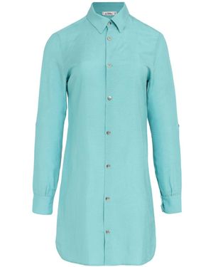 Amir Slama Long-Sleeve Shirt Dress - Blue