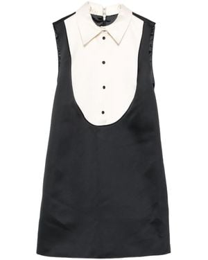 Elisabetta Franchi Vestido sin mangas con cuello de pico - Negro