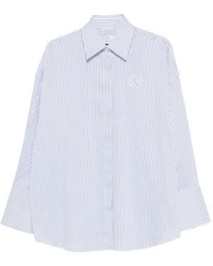 GIUSEPPE DI MORABITO Striped Logo-Detail Shirt - White