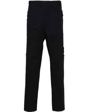 Stone Island Straight-Leg Cargo Trousers - Black