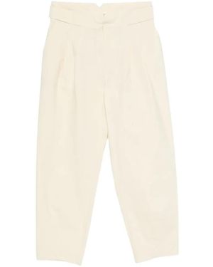 Psophia Pleated Tapered Trousers - White