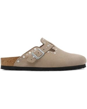 Birkenstock Zuecos con hebilla y apliques - Blanco