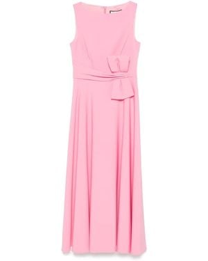 Nissa Bow-Detail Midi Dress - Pink