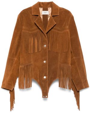 Coperni Suede Fringed Jacket - Brown
