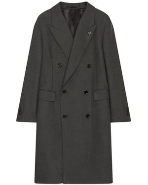 Lardini Double-Breasted Peaked-Lapel Coat - Gray
