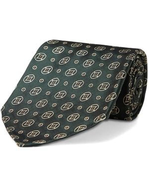 RRL Geometric-Print Silk Tie - Green