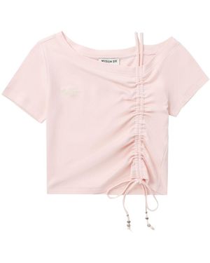 Musium Div. Draped Cotton T-Shirt - Pink