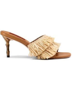 Simon Miller Fringe Playa Bamboo-Heel Sandals - Natural