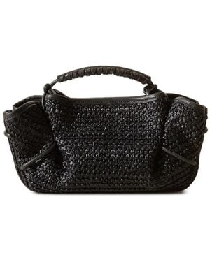 Hereu Mini Arta Raffia Tote Bag - Black