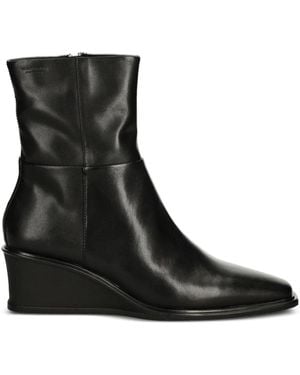 Vagabond Shoemakers Aino Zip-Detail Wedge Ankle Boots - Black