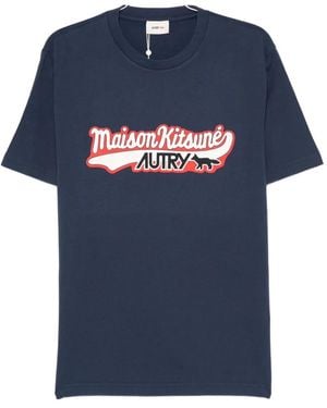 Maison Kitsuné Logo-print T-shirt - ブルー