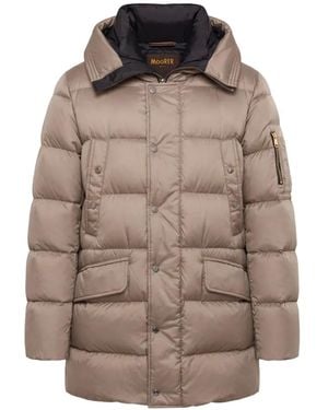 Moorer Grima-Sh Hooded Padded Coat - Brown
