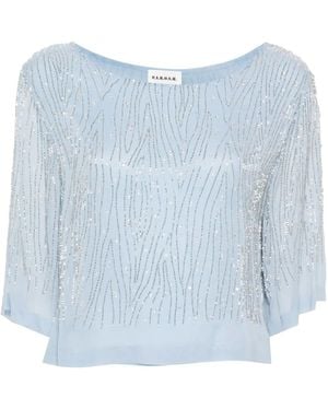 P.A.R.O.S.H. Bead-Embellished Blouse - Blue