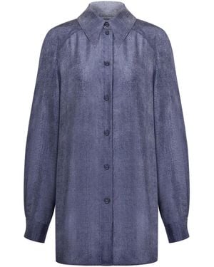 Alberta Ferretti Logo-Plaque Shirt - Blue