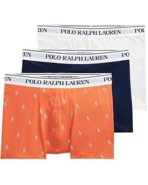 Polo Ralph Lauren Polo-Player-Print Boxers (Pack Of Three) - Orange