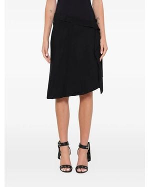 Lanvin Falda Midi Asimétrica - Negro