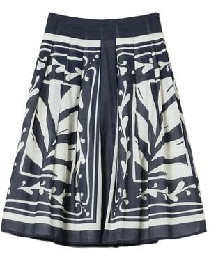 Twinset Floral-Print Pleated Skirt - Blue