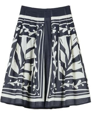 Twinset Floral-Print Pleated Skirt - Blue