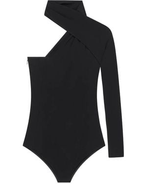 Courreges One-Shoulder Twisted Bodysuit - Black