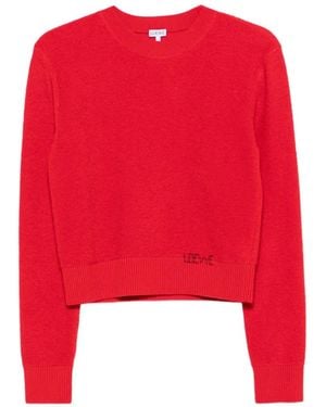 Loewe Logo-Embroidered Ribbed-Trim Jumper