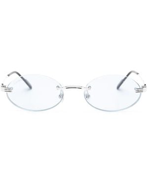 Cartier Oval-Frame Rimless Sunglasses - White