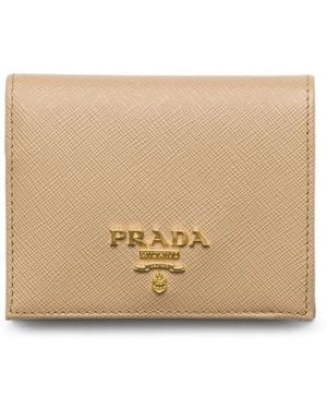 Prada Small Saffiano Leather Wallet - Natural