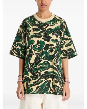 A Bathing Ape T-Shirt Marbling Camo - Verde