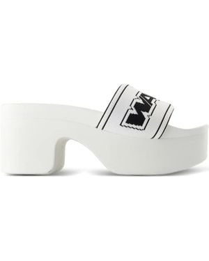 Alexander Wang Logo Platform Sandals - White