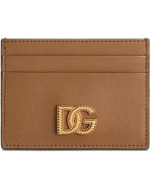Dolce & Gabbana Woven Dc Logo Card Holder - Brown