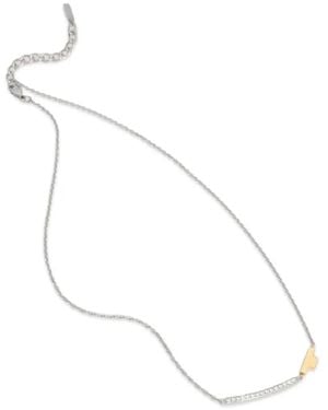 Trussardi Crystal-Embellished Logo-Plaque Necklace - White