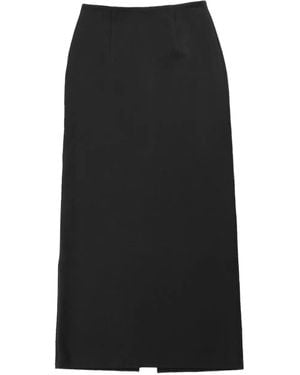 AURALEE High-Waisted Midi Skirt - Black