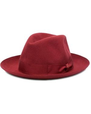 Borsalino Bow-detail Felt Hat - Red