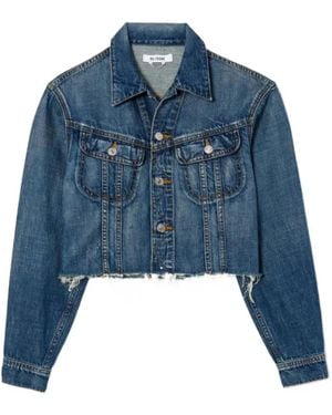 RE/DONE Californian Raw-Cut Denim Jacket - Blue