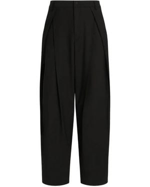 Dolce & Gabbana Virgin Wool Gabardine Trousers - Black
